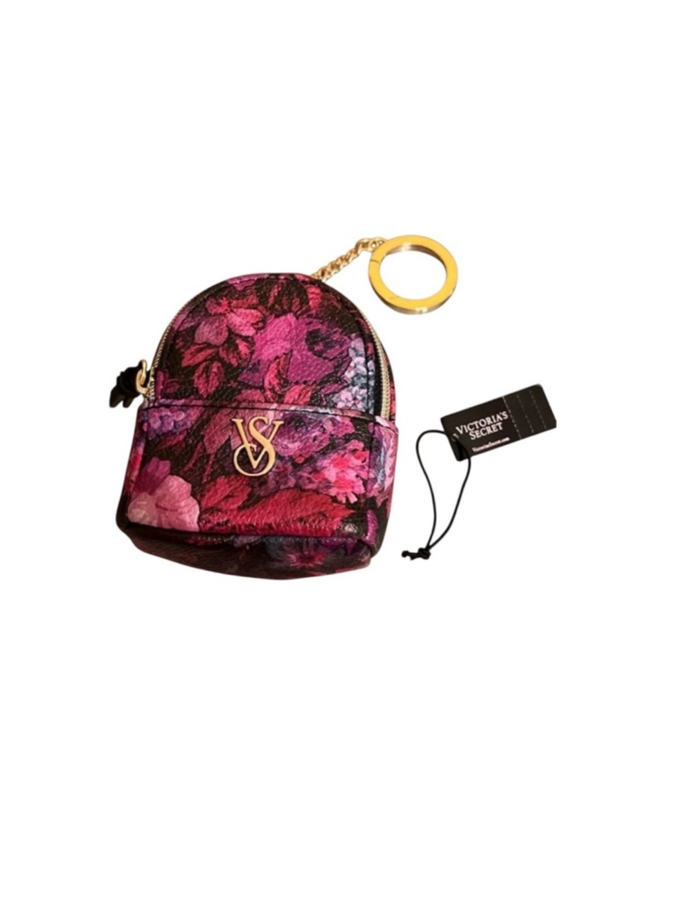 Victoria's Secret Pink Floral Keychain Backpack